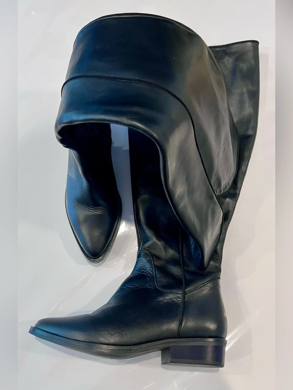 NWT Ted&Muffy Black Leather Over-the-Knee Wide Calf Riding Boots